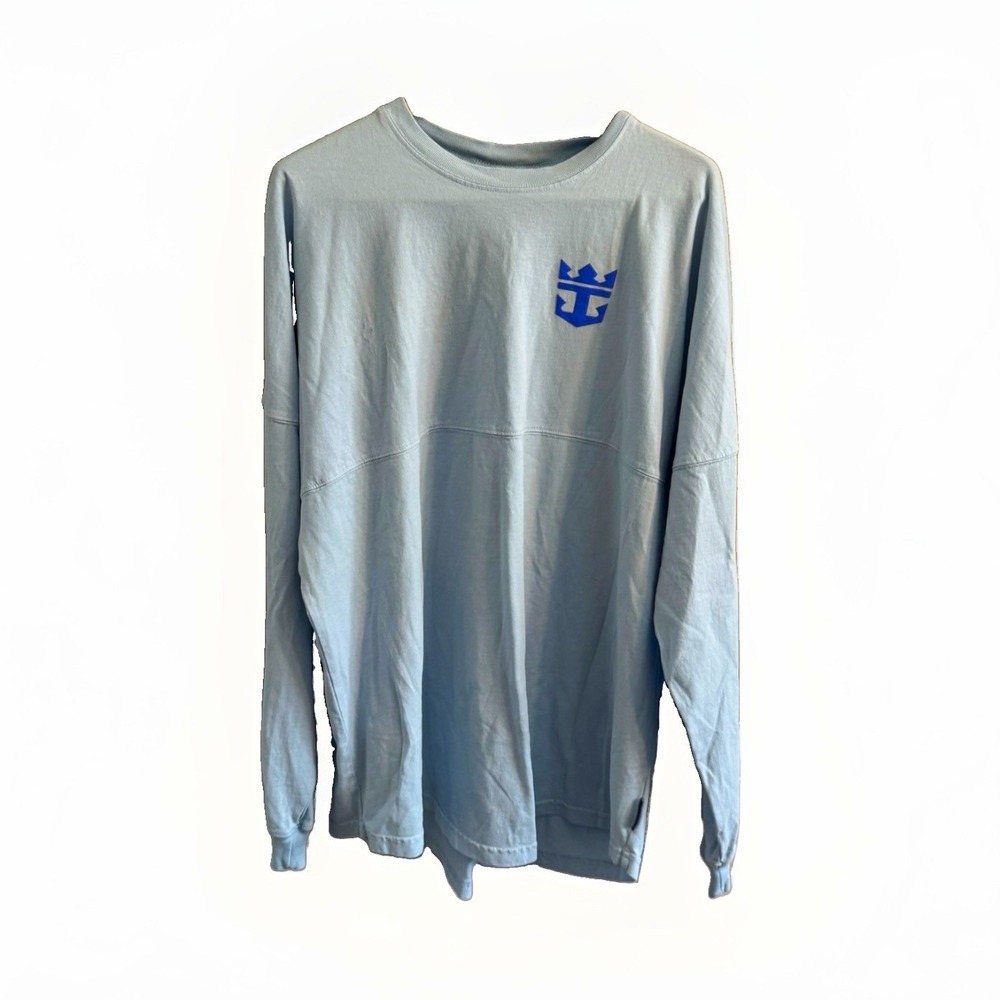 Spirit Jersey Original Crew Men's XL Blue Long Sleeve Crew Neck Graphic Tee